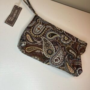 NWT Vintage 1960s Melbourne Paisley Floral Tapestry Wristlet Magnetic Sap Bag